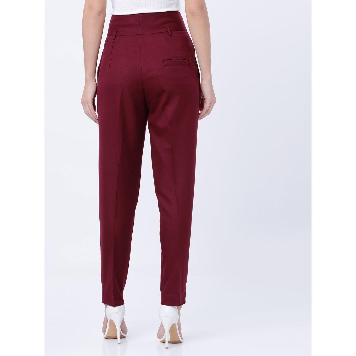 Tokyo Talkies X Styli Regular Fit Solid Peg Trousers-women-clothing-bottoms-trousers-image-3