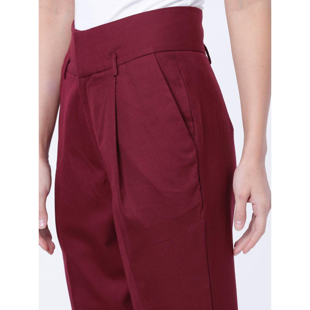 Tokyo Talkies X Styli Regular Fit Solid Peg Trousers-women-clothing-bottoms-trousers-image-4