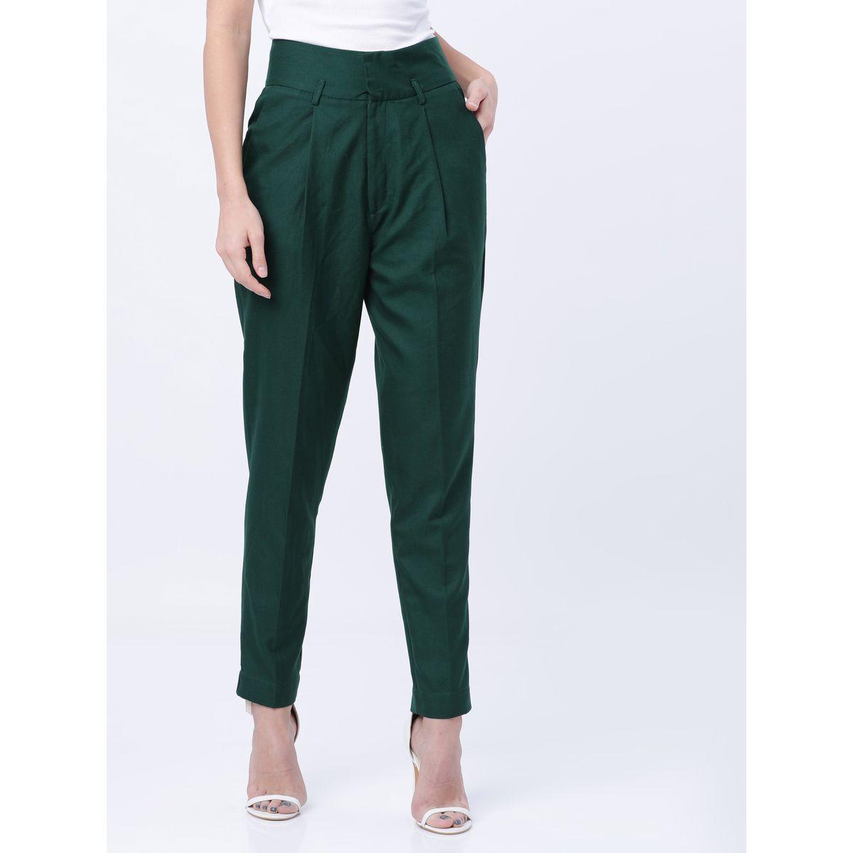 Tokyo Talkies X Styli Solid Regular Fit Peg Trousers-women-clothing-bottoms-trousers-image-2