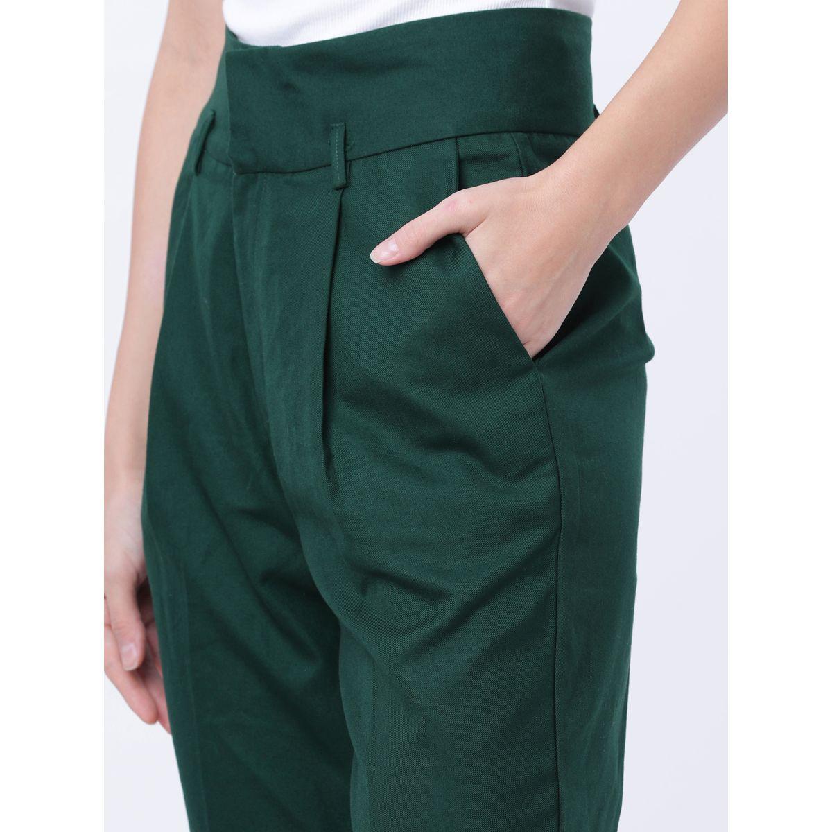 Tokyo Talkies X Styli Solid Regular Fit Peg Trousers-women-clothing-bottoms-trousers-image-4