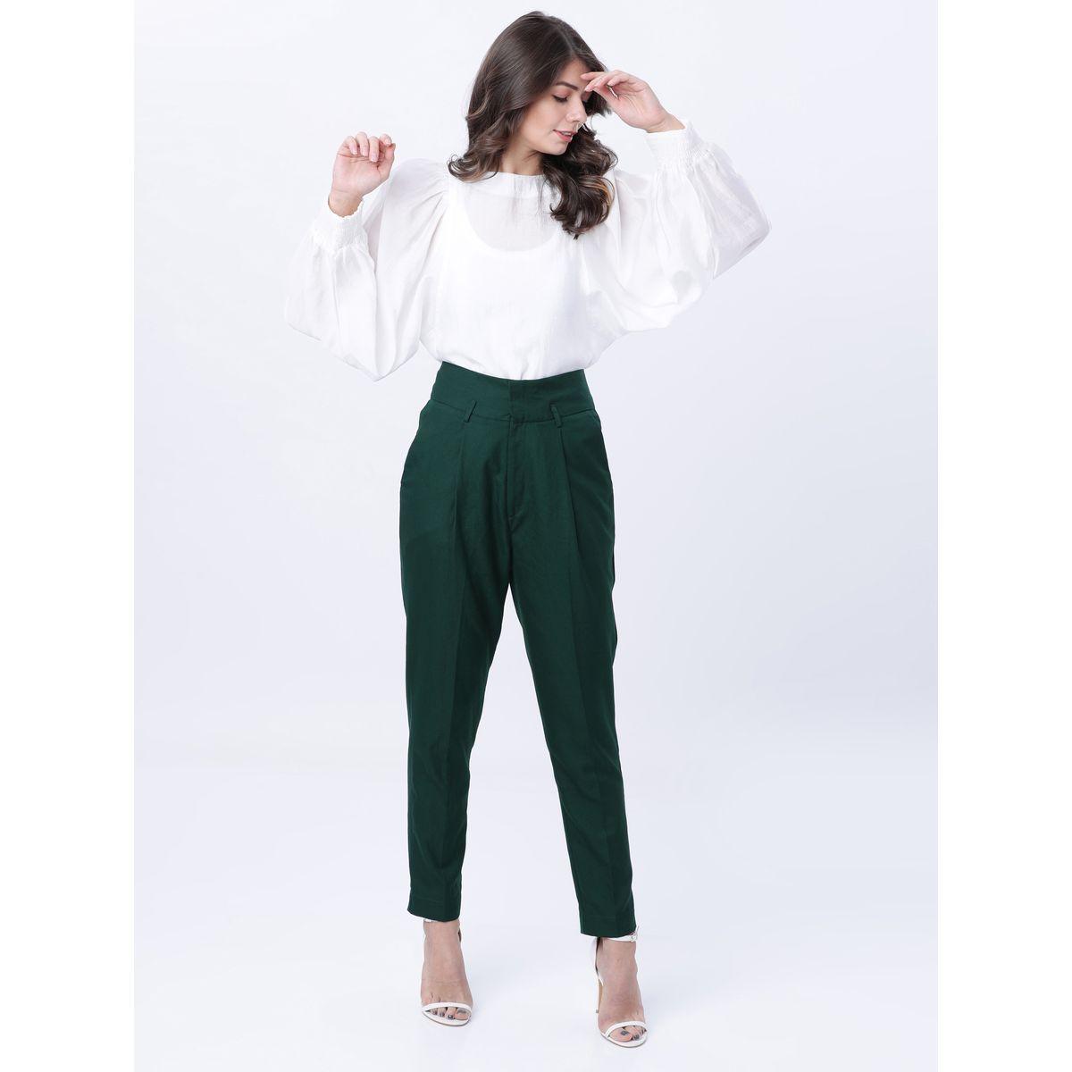 Tokyo Talkies X Styli Solid Regular Fit Peg Trousers-women-clothing-bottoms-trousers-image-5