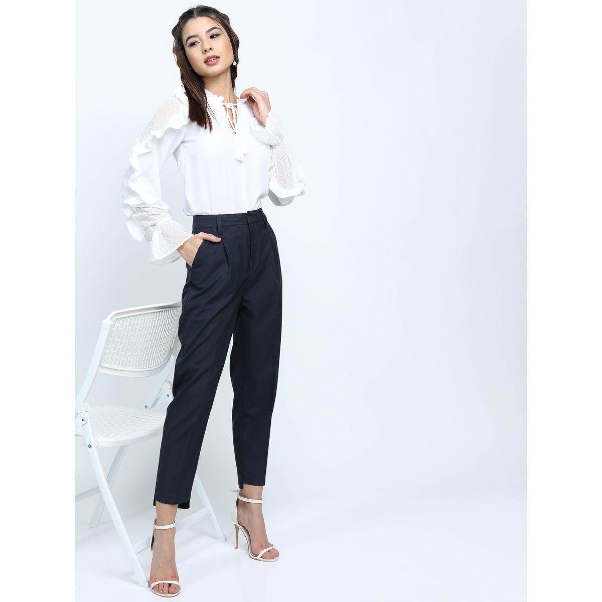 بنطال بقصة مريحة وكسرات طوكيو توكيز × ستايلي-women-clothing-bottoms-trousers-image-2