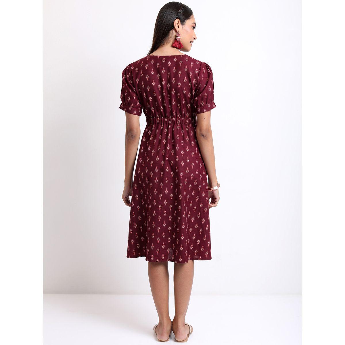 فستان ميدي  بقصة  وخط عنق على شكل  كيتش × ستايلي-women-clothing-dresses-image-3