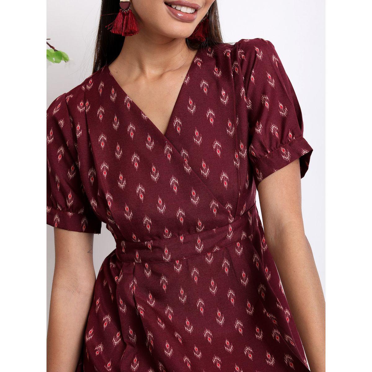 Ketch X Styli V Neck AOP A-Line Midi Dress-women-clothing-dresses-image-5