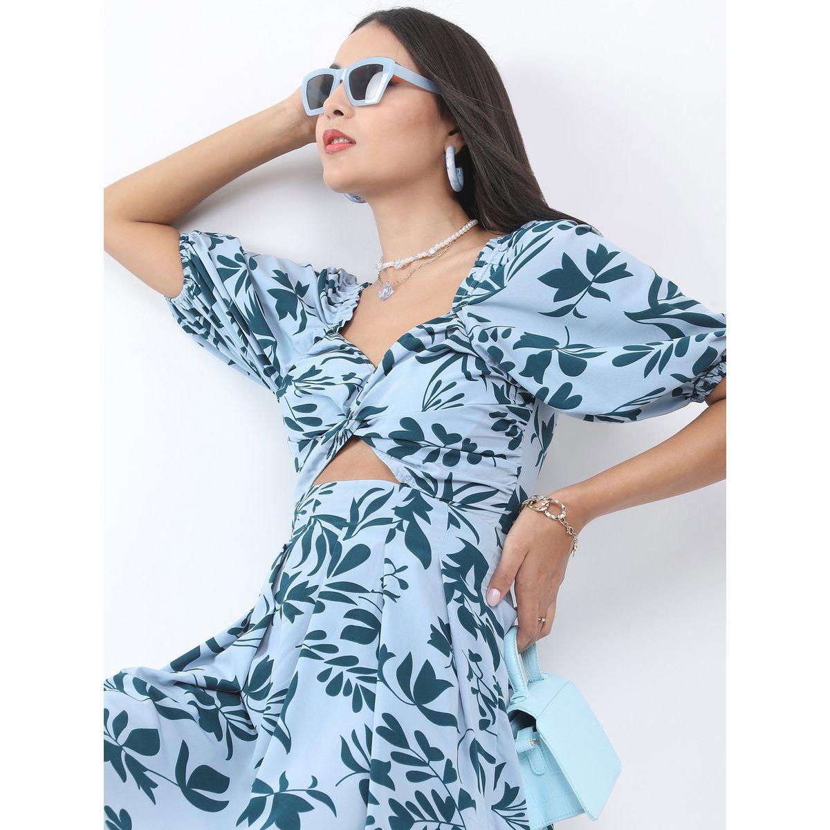 Ketch X Styli Cut-Out Detail Twisted Front Mini Skater Dress-women-clothing-dresses-image-1