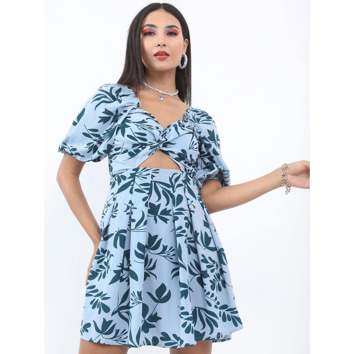 فستان سكاتر قصير مزين بفتحة كيتش × ستايلي-women-clothing-dresses-image-4