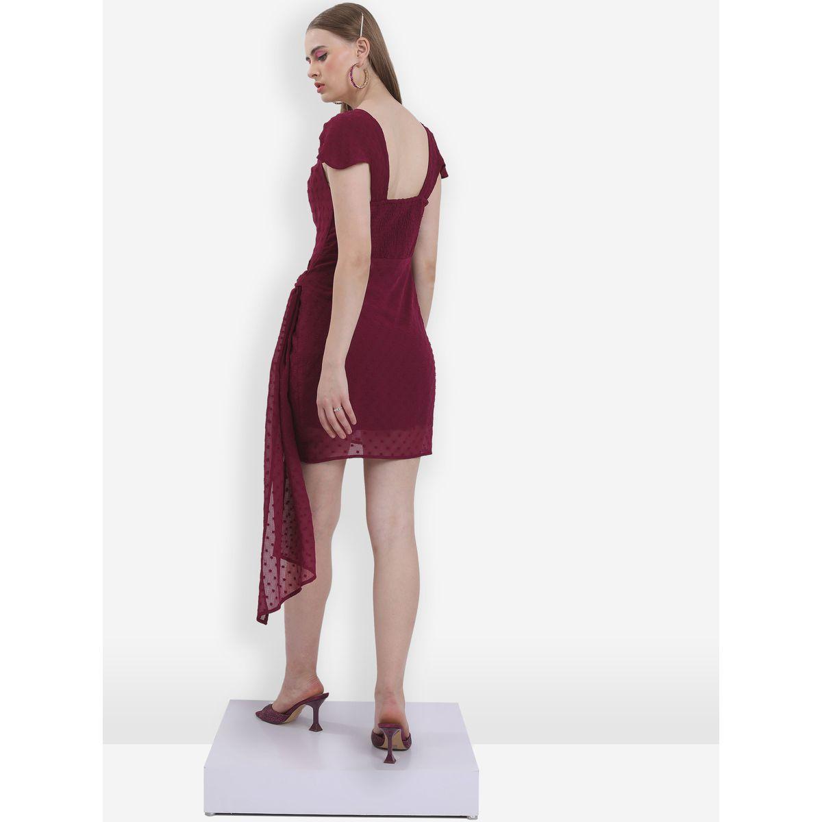 Ketch X Styli Dobby Wrap Front Sheath Mini Dress-women-clothing-dresses-image-3