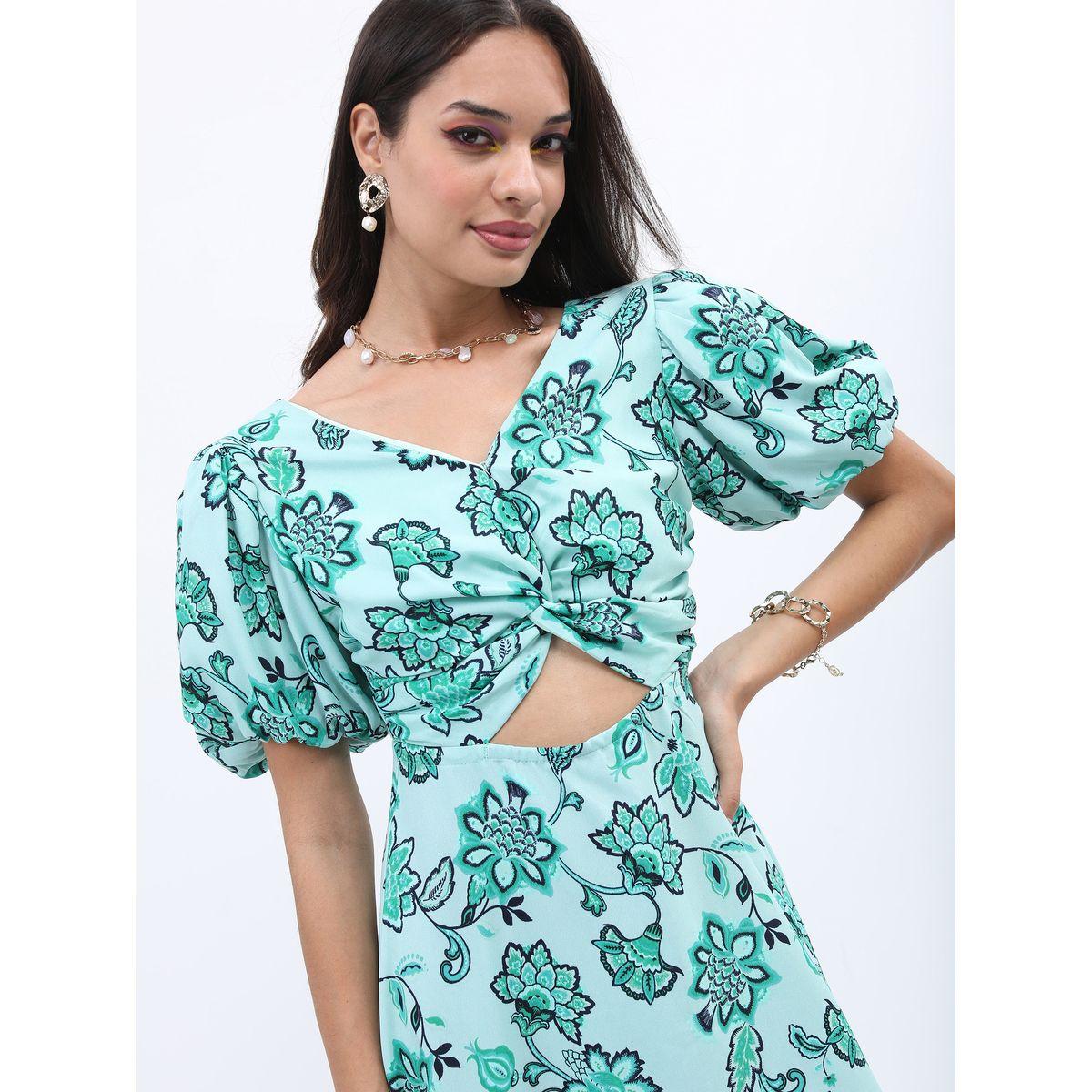 Tokyo Talkies X Styli Puff Sleeve Cut-Out Detail A-Line Maxi Dress-women-clothing-dresses-image-2
