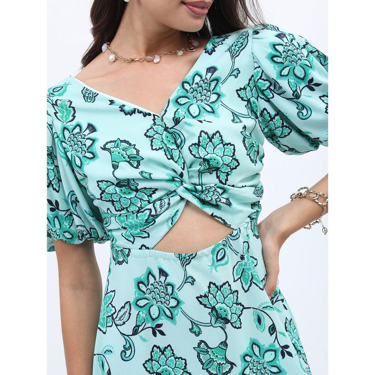 Tokyo Talkies X Styli Puff Sleeve Cut-Out Detail A-Line Maxi Dress-women-clothing-dresses-image-5