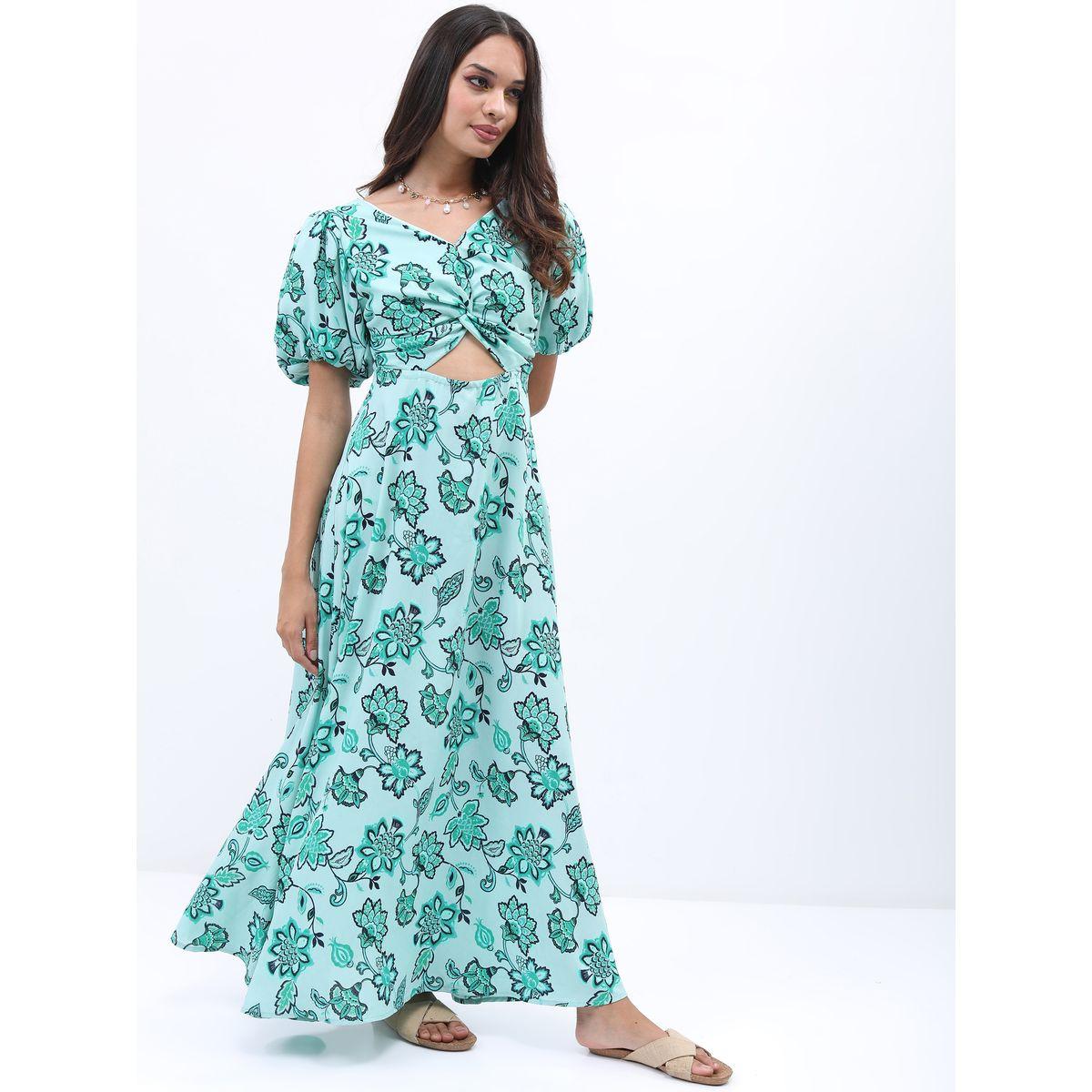 Tokyo Talkies X Styli Puff Sleeve Cut-Out Detail A-Line Maxi Dress-women-clothing-dresses-image-6