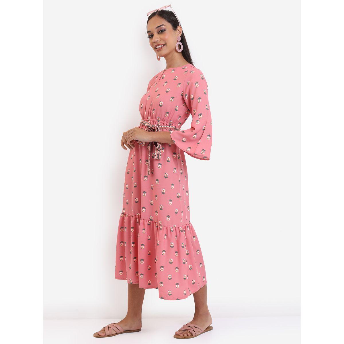 فستان ميدي مطبع بزهور فيشود × ستايلي-women-clothing-dresses-image-2