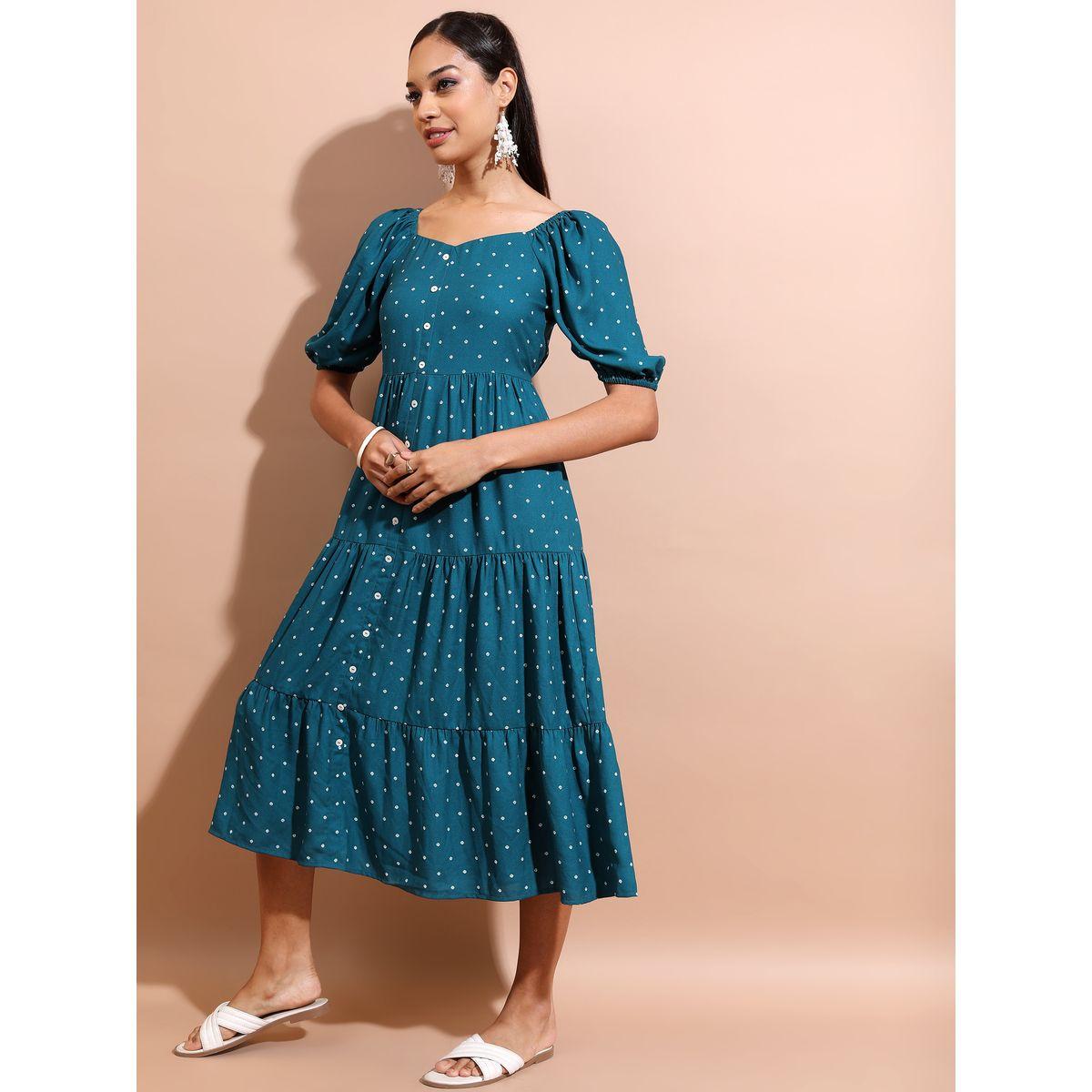 فستان ميدي بياقة على شكل قلب فيشود × ستايلي-women-clothing-dresses-image-2