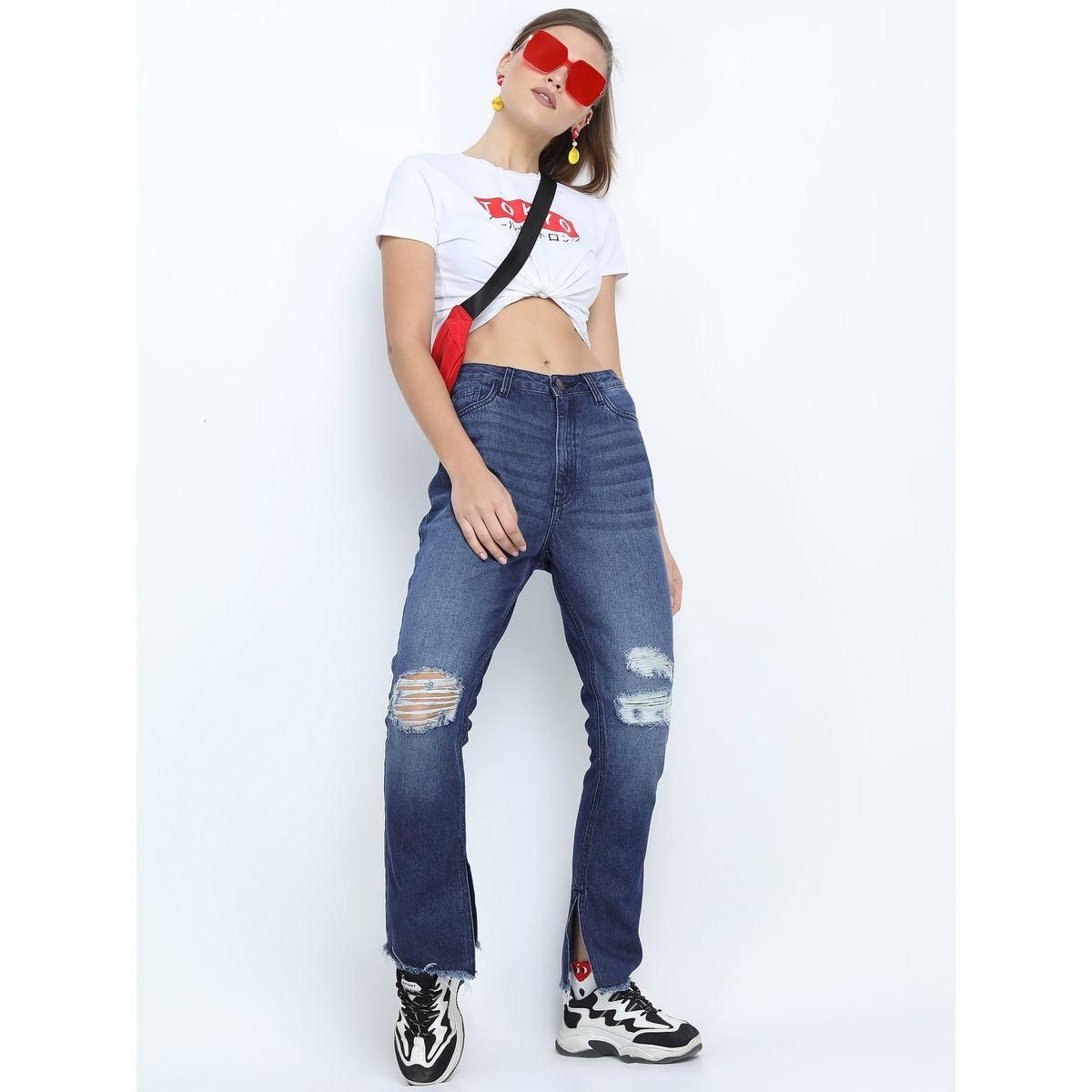 Tokyo Talkies X Styli Mid Rise Distress Straight Leg Jeans-women-clothing-bottoms-jeans-image-2