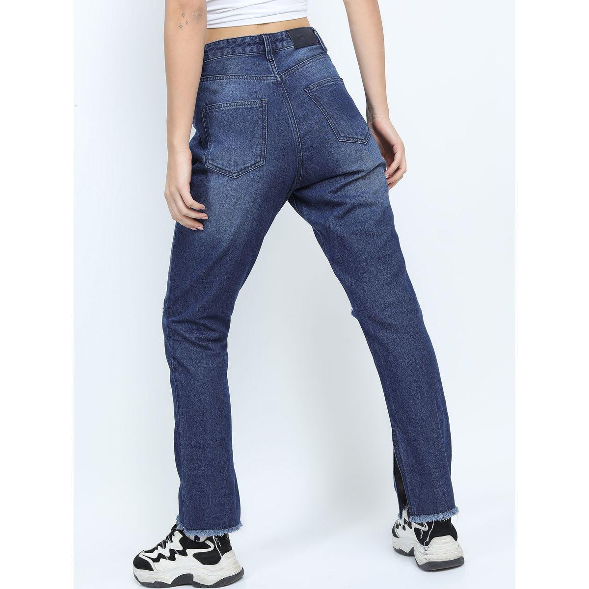 جينز بقصة مستقيمة وخصر متوسط طوكيو توكيز × ستايلي-women-clothing-bottoms-jeans-image-3