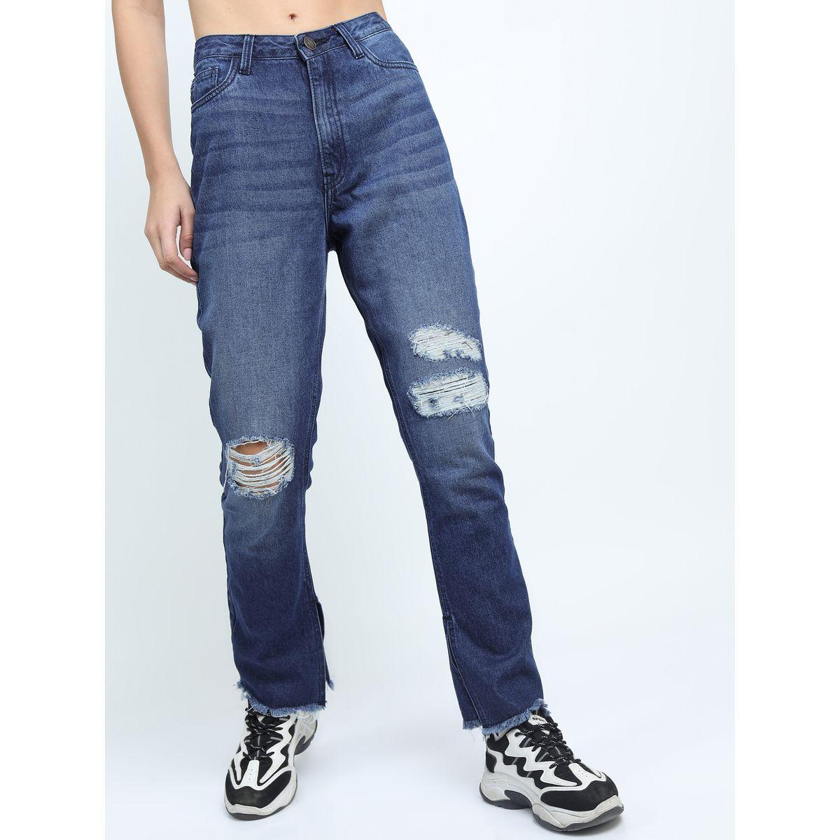 جينز بقصة مستقيمة وخصر متوسط طوكيو توكيز × ستايلي-women-clothing-bottoms-jeans-image-5