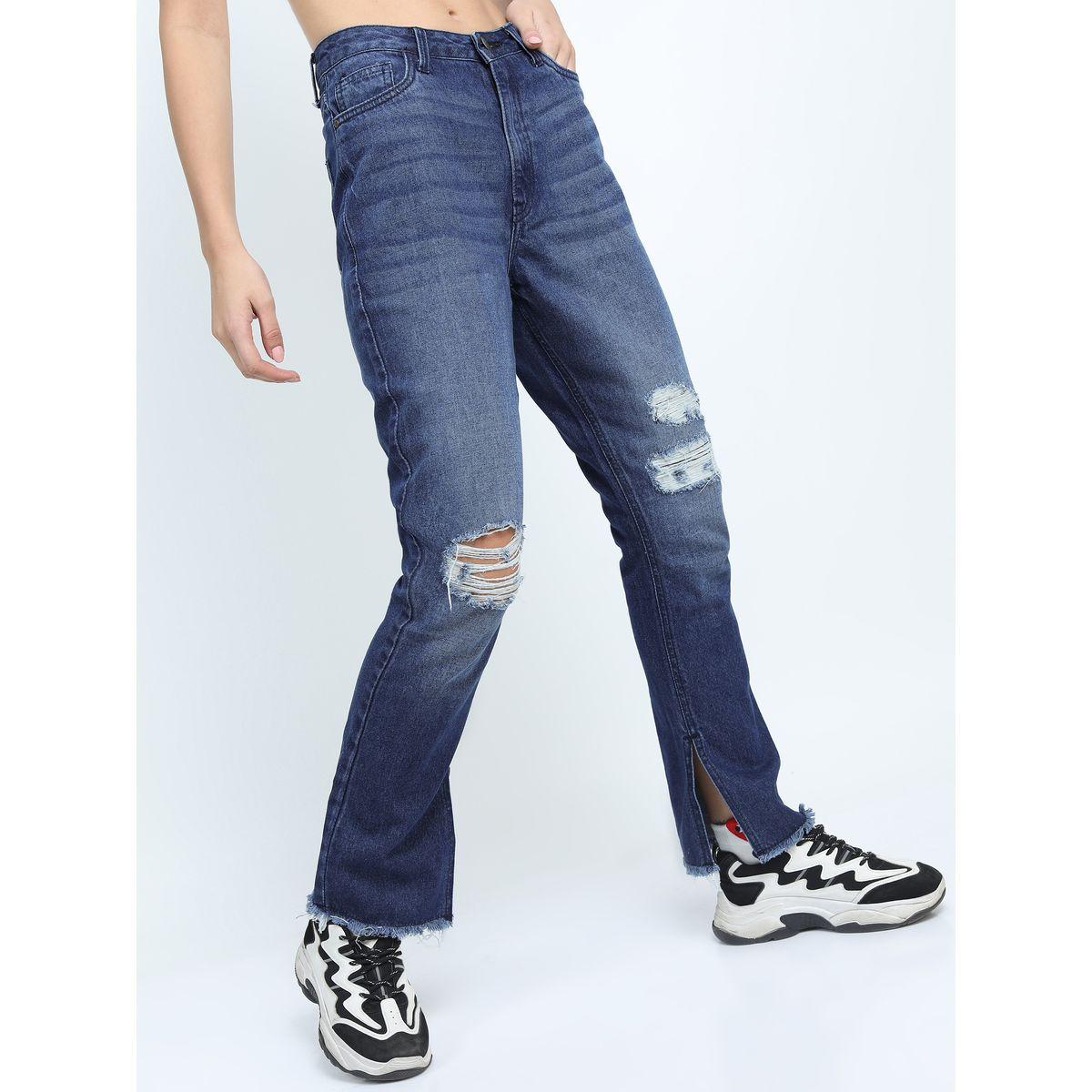جينز بقصة مستقيمة وخصر متوسط طوكيو توكيز × ستايلي-women-clothing-bottoms-jeans-image-6