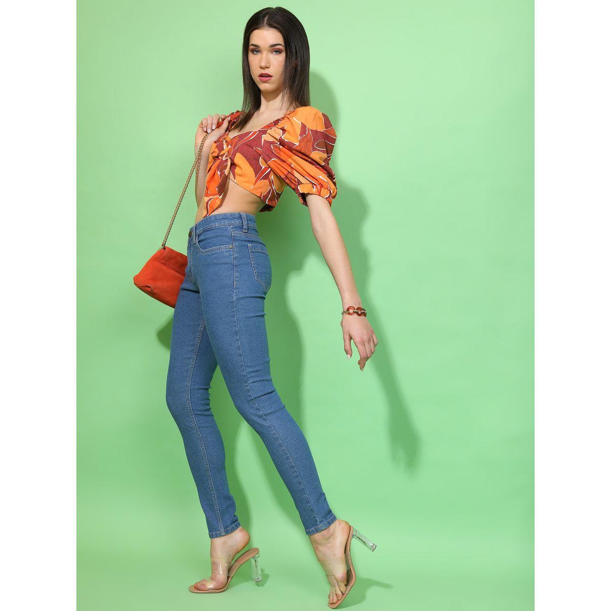 جينز بقصة سليم فت وخصر متوسط طوكيو توكيز × ستايلي-women-clothing-bottoms-jeans-image-2
