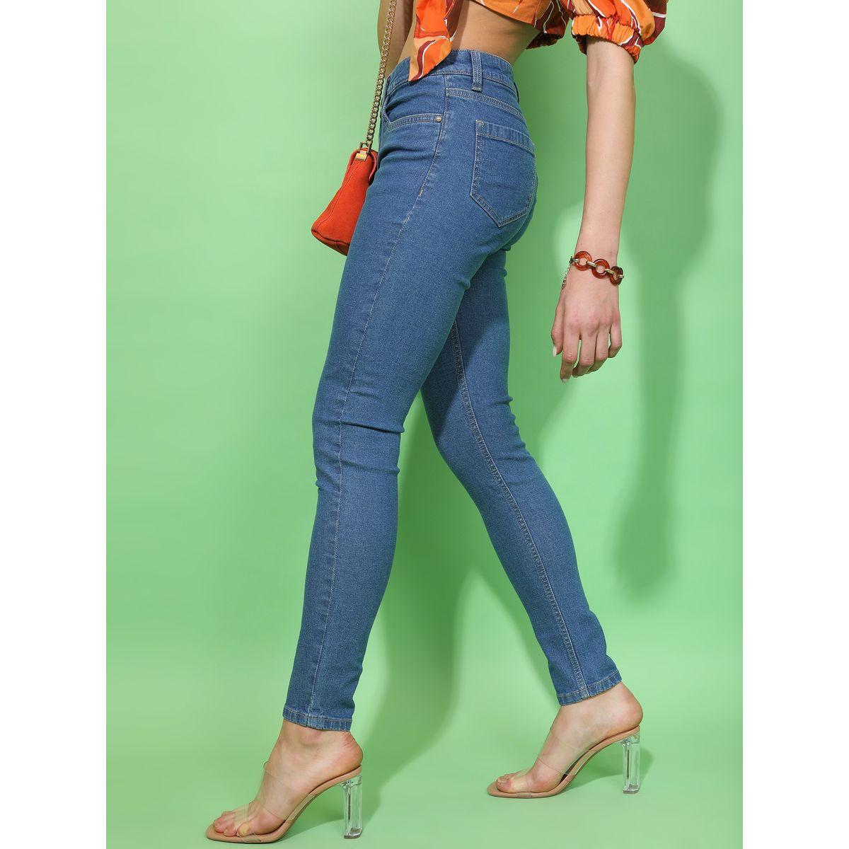 جينز بقصة سليم فت وخصر متوسط طوكيو توكيز × ستايلي-women-clothing-bottoms-jeans-image-4
