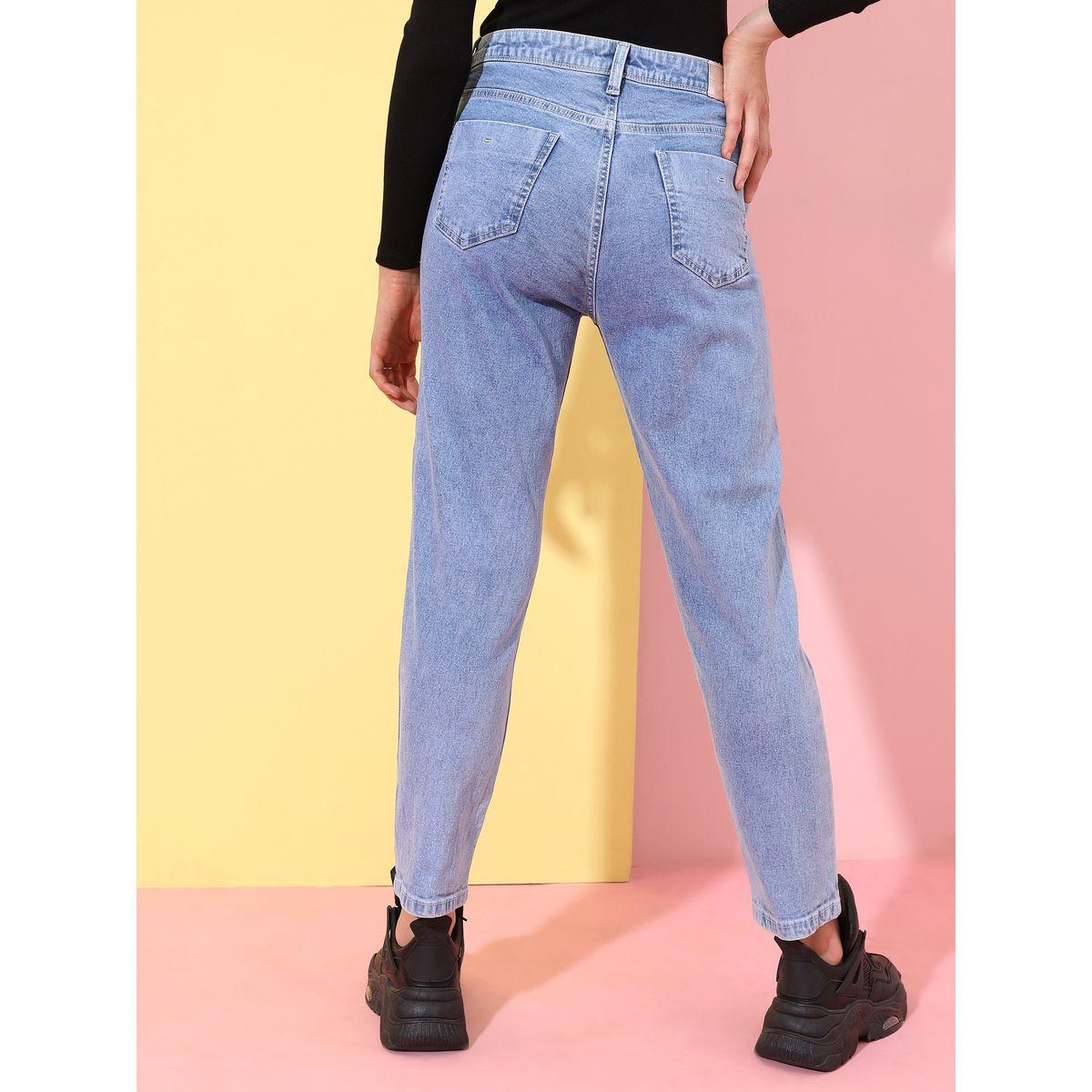 جينز بقصة بوي فريند وخصر متوسط طوكيو توكيز × ستايلي-women-clothing-bottoms-jeans-image-3