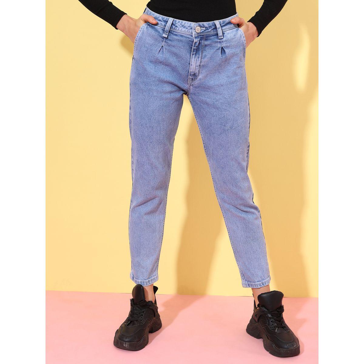جينز بقصة بوي فريند وخصر متوسط طوكيو توكيز × ستايلي-women-clothing-bottoms-jeans-image-4