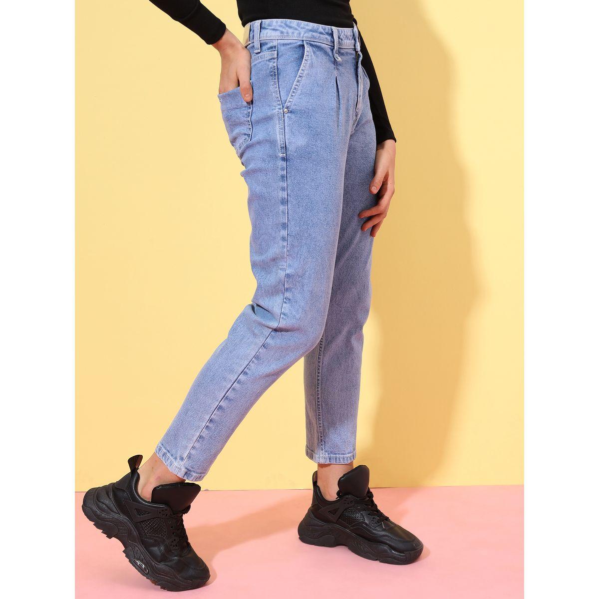 جينز بقصة بوي فريند وخصر متوسط طوكيو توكيز × ستايلي-women-clothing-bottoms-jeans-image-6