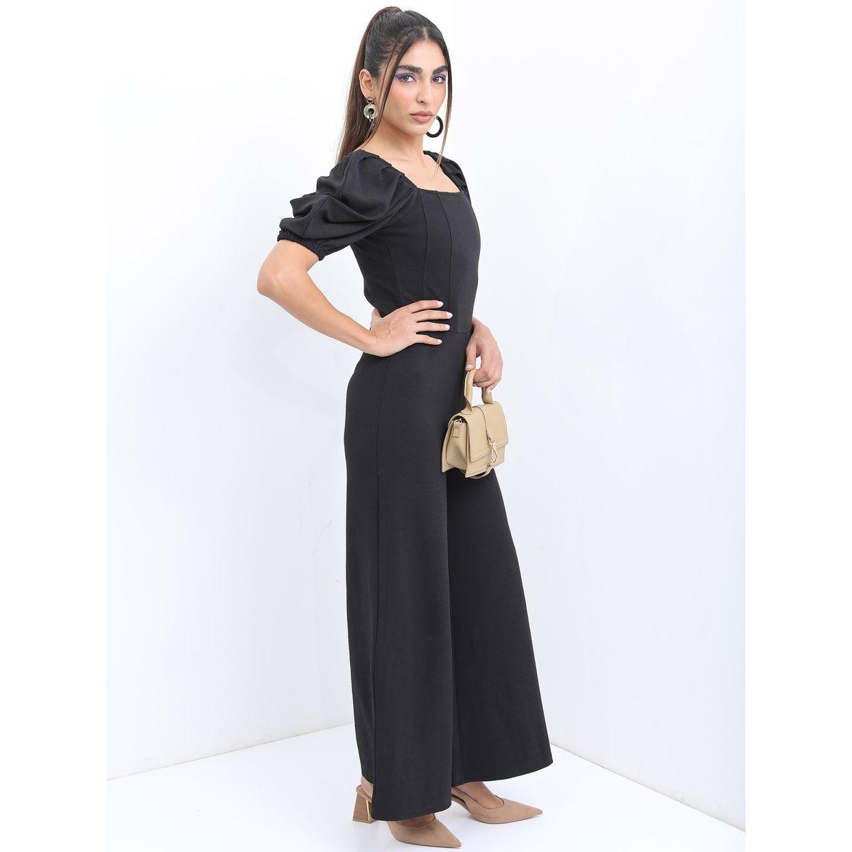 Ketch X Styli Square Neck Wide Leg Jumpsuit with Puff Sleeve-women-clothing-jumpsuits-image-5