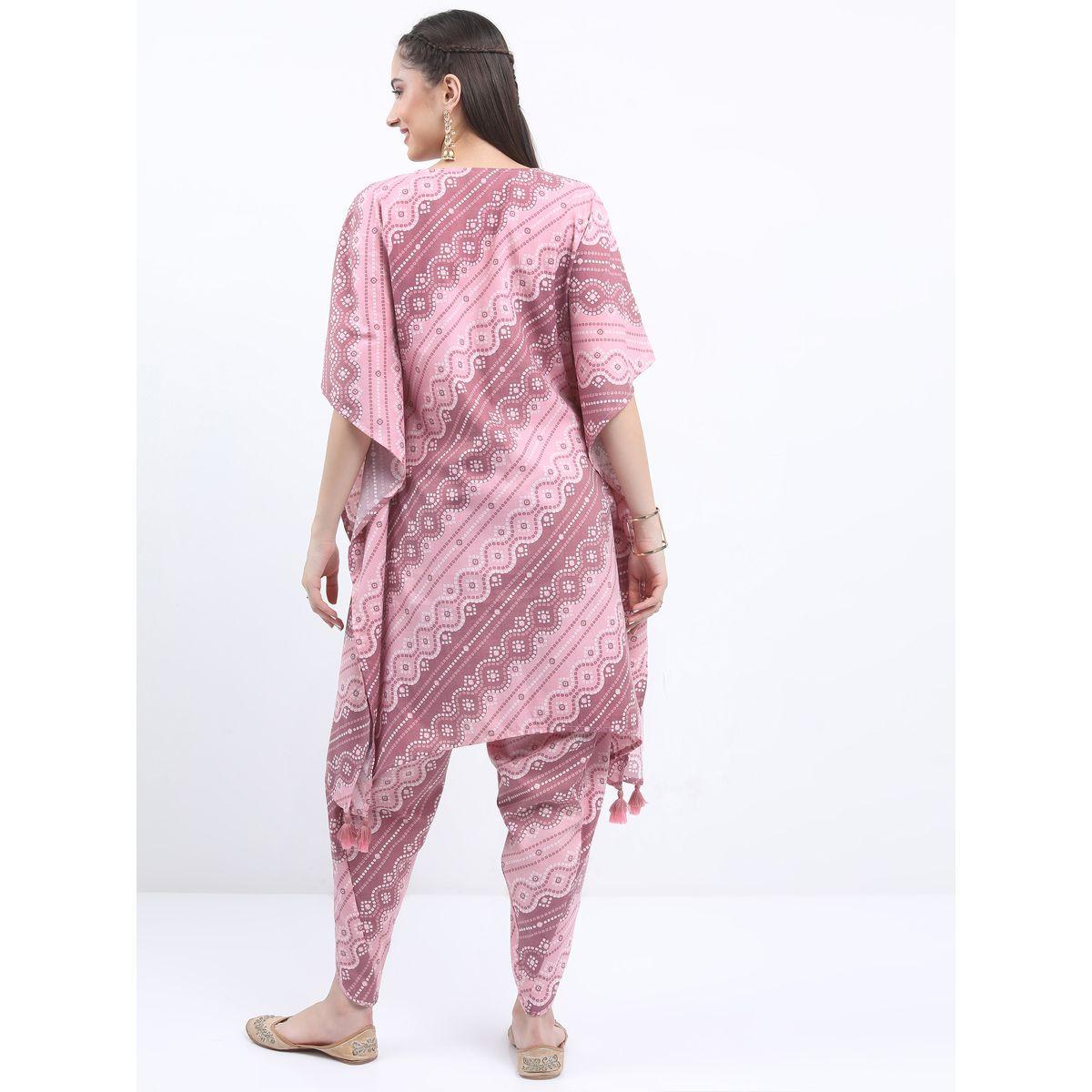 Ketch X Styli All Over Print Kaftan & Dhoti Trouser Co-Ord Set-women-clothing-ethnicwear-dresses-image-3