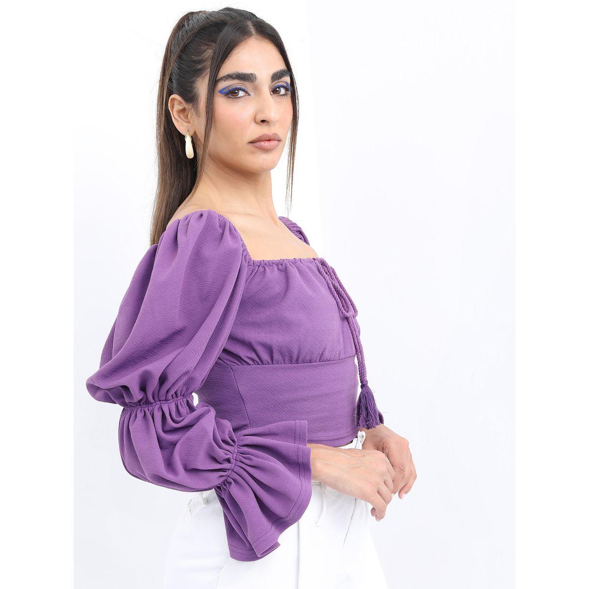 بلوزة قصيرة باكمام ماري كيتش × ستايلي-women-clothing-shirtsandblouses-blouses-image-6