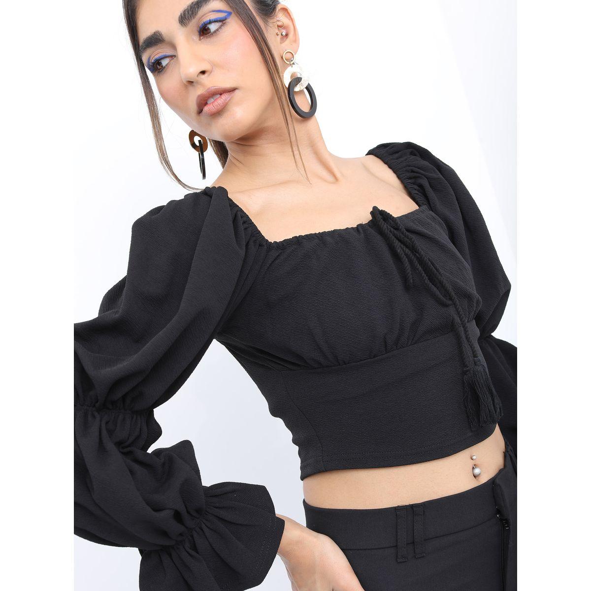 بلوزة قصيرة بياقة واسعة كيتش × ستايلي-women-clothing-shirtsandblouses-blouses-image-5