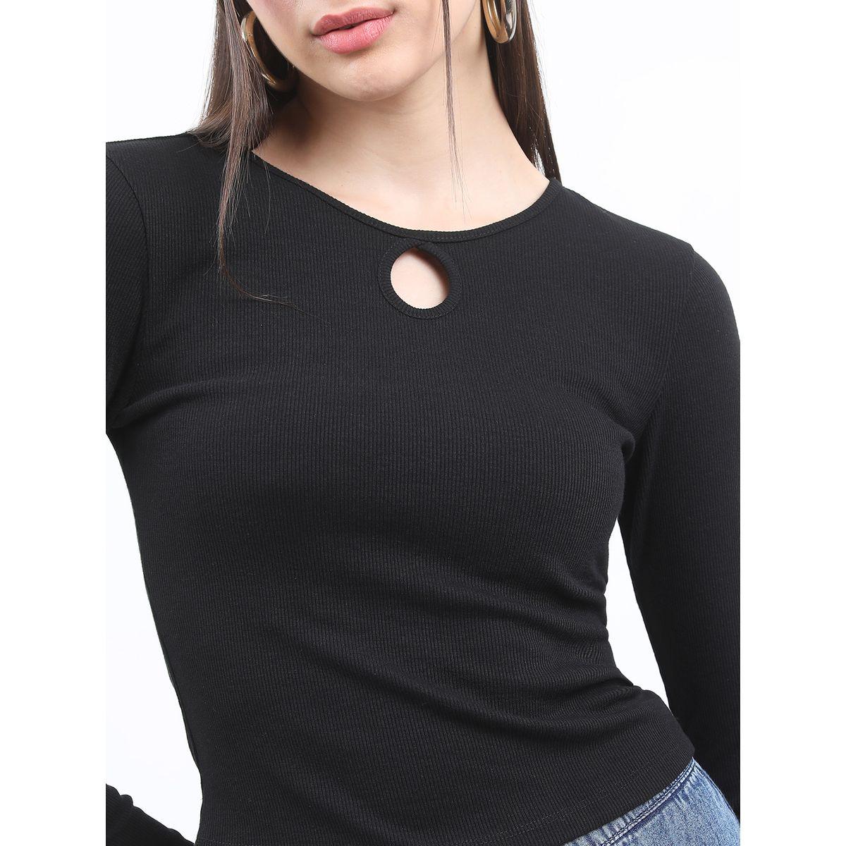 Ketch X Styli Keyhole Neck Ribbed Fitted Top-women-clothing-shirtsandblouses-blouses-image-5