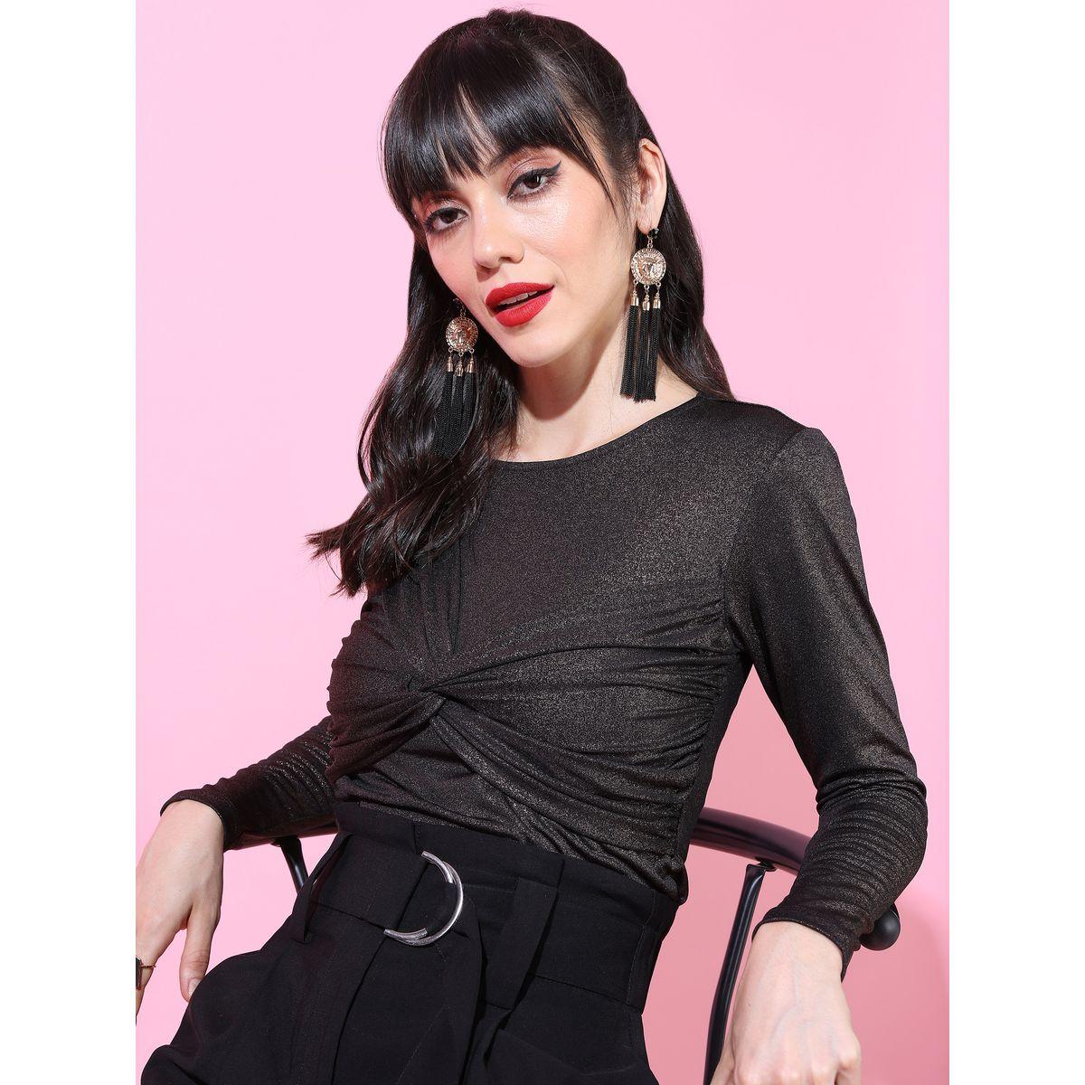 بلوزة قصيرة بتفاصيل ملفوفة طوكيو توكيز × ستايلي-women-clothing-shirtsandblouses-blouses-image-1