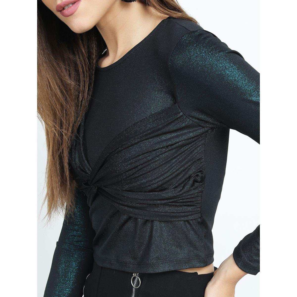 Tokyo Talkies X Styli Front Twist Fitted Crop Top-women-clothing-shirtsandblouses-blouses-image-4