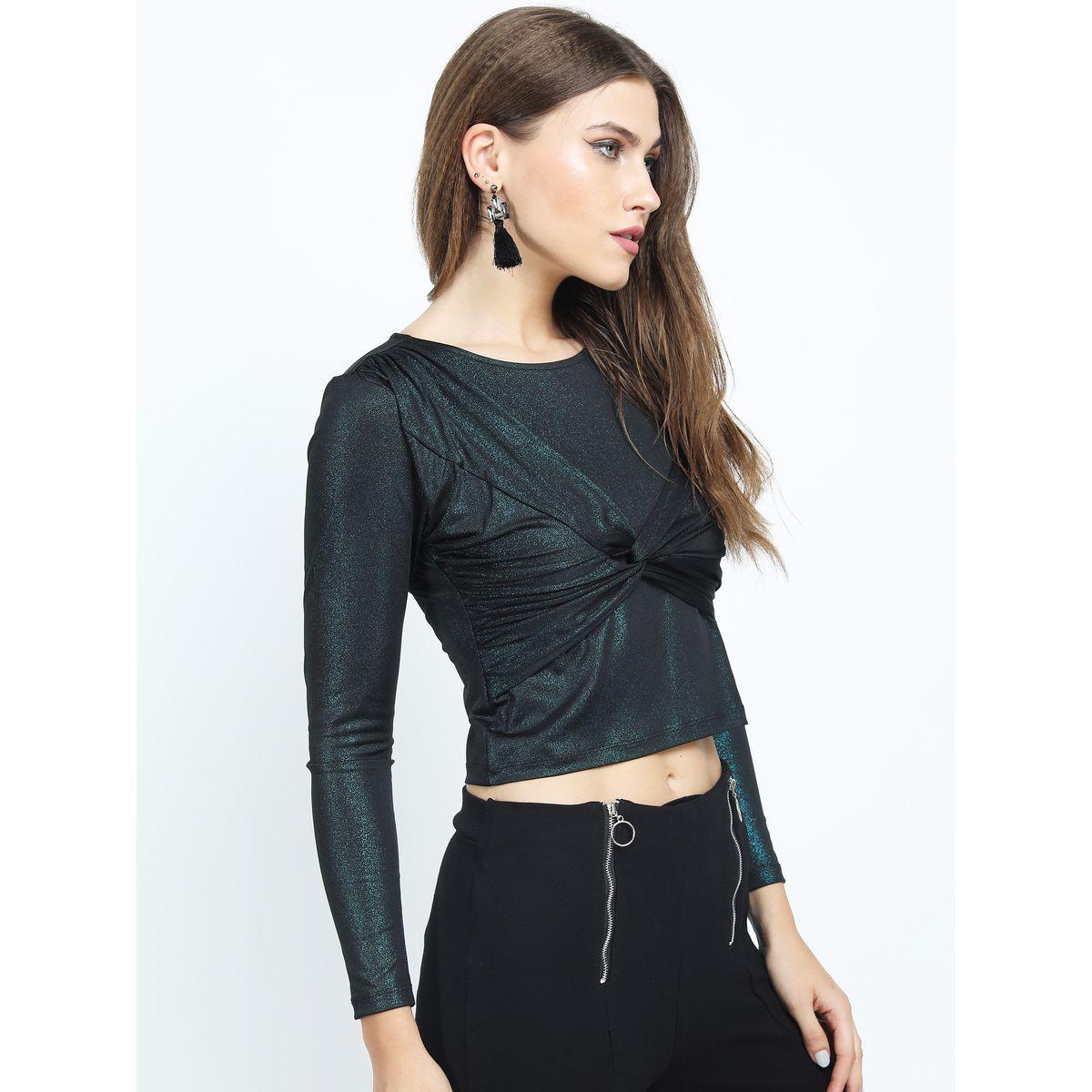 Tokyo Talkies X Styli Front Twist Fitted Crop Top-women-clothing-shirtsandblouses-blouses-image-6