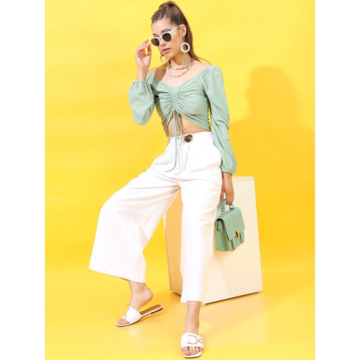 Tokyo Talkies X Styli Front Ruched Smocked Back Detail Top-women-clothing-shirtsandblouses-blouses-image-2