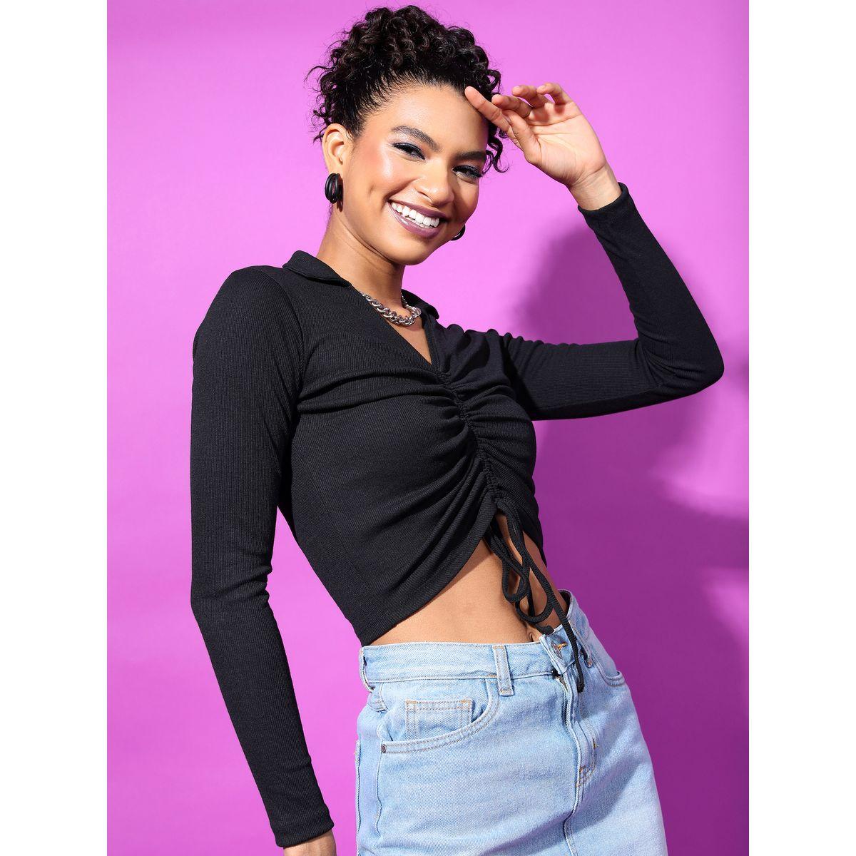 بلوزة قصيرة بتفاصيل مزمومة طوكيو توكيز × ستايلي-women-clothing-shirtsandblouses-blouses-image-6