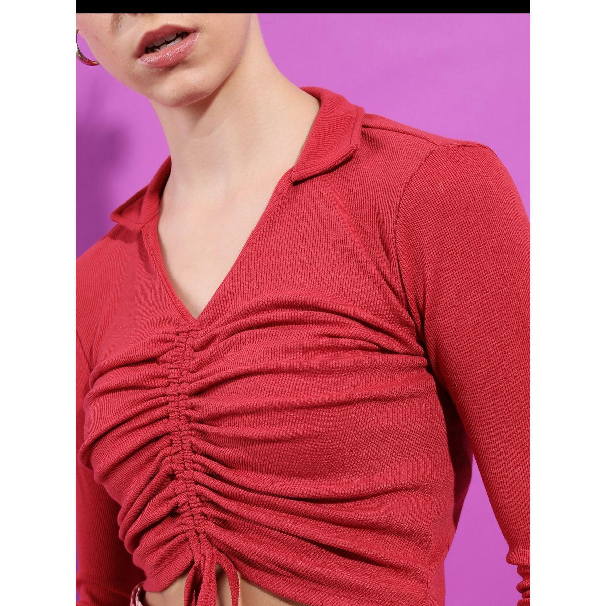 Tokyo Talkies X Styli Front Ruched Ribbed Crop Top-women-clothing-shirtsandblouses-blouses-image-5