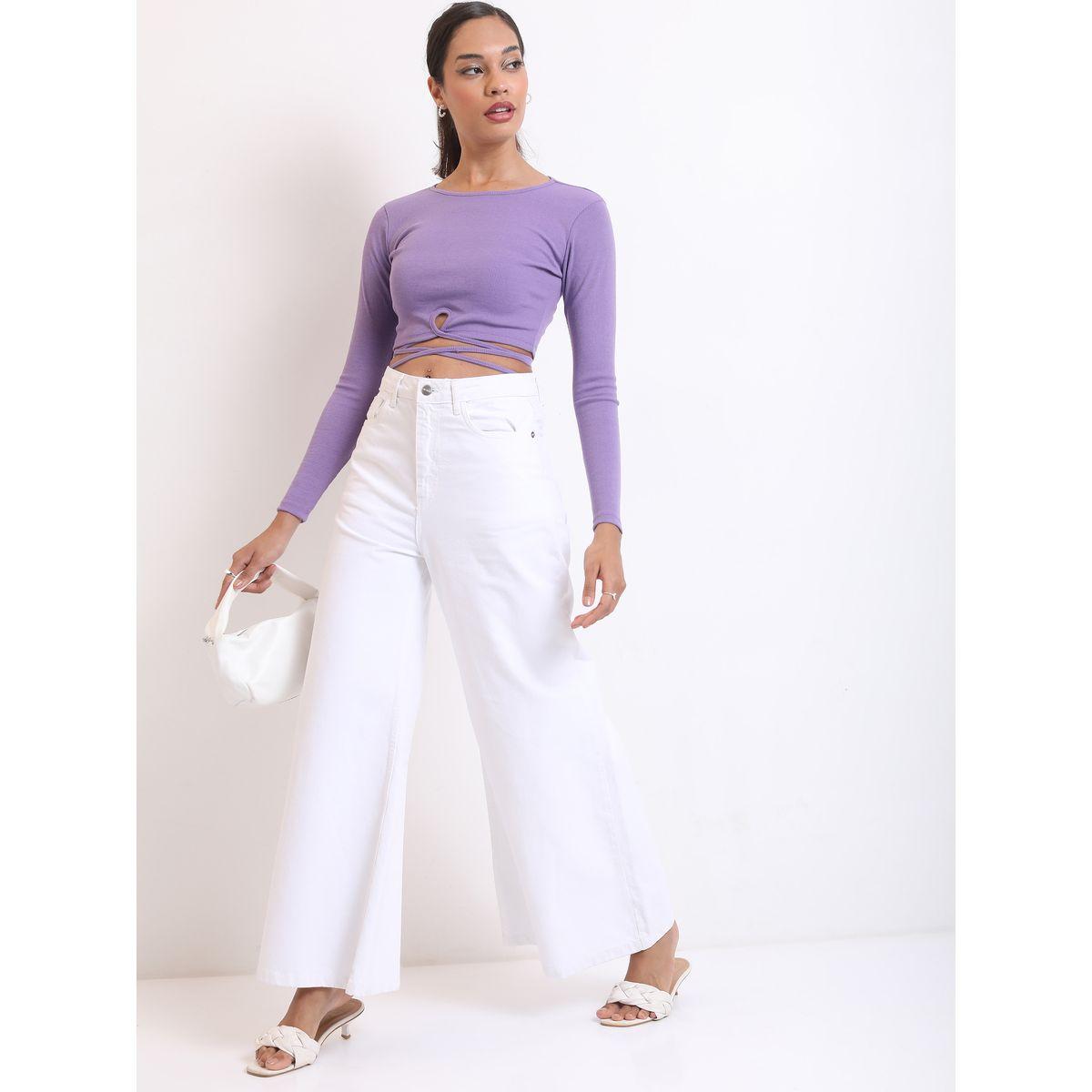 بلوزة قصيرة مضلعة بأربطة طوكيو توكيز × ستايلي-women-clothing-shirtsandblouses-blouses-image-2