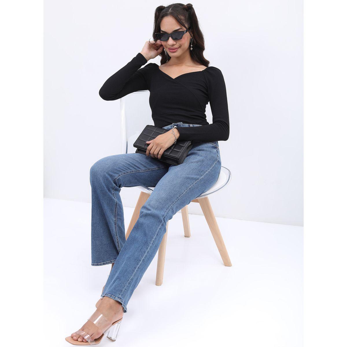 بلوزة سادة بياقة شكل قلب طوكيو توكيز × ستايلي-women-clothing-shirtsandblouses-blouses-image-2