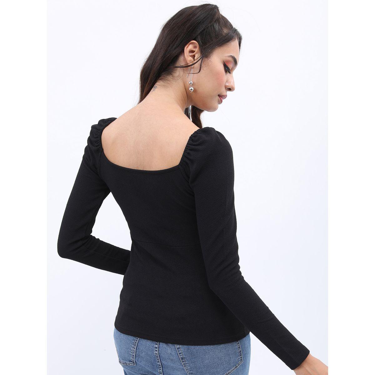 بلوزة سادة بياقة شكل قلب طوكيو توكيز × ستايلي-women-clothing-shirtsandblouses-blouses-image-3
