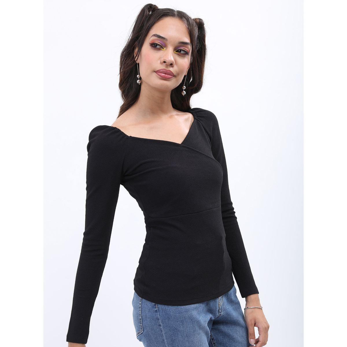 بلوزة سادة بياقة شكل قلب طوكيو توكيز × ستايلي-women-clothing-shirtsandblouses-blouses-image-6