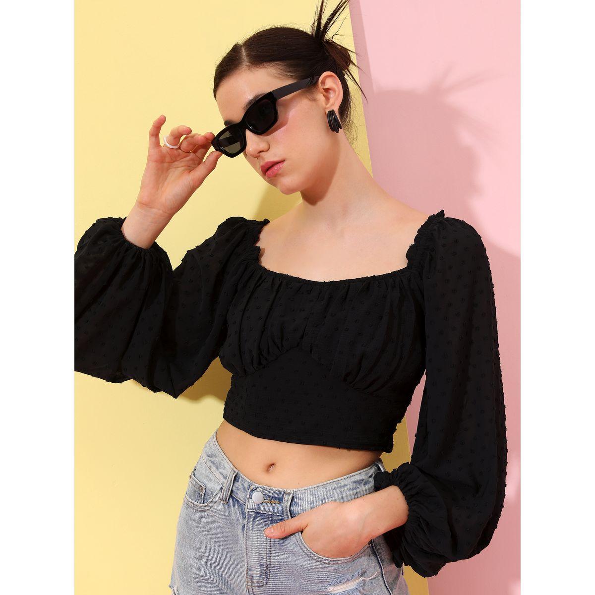 بلوزة قصيرة باكمام بيشوب طوكيو توكيز × ستايلي-women-clothing-shirtsandblouses-blouses-image-1