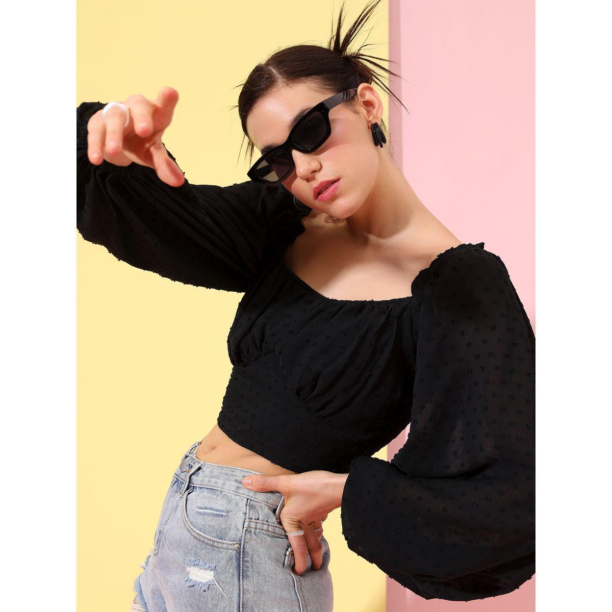 بلوزة قصيرة باكمام بيشوب طوكيو توكيز × ستايلي-women-clothing-shirtsandblouses-blouses-image-4