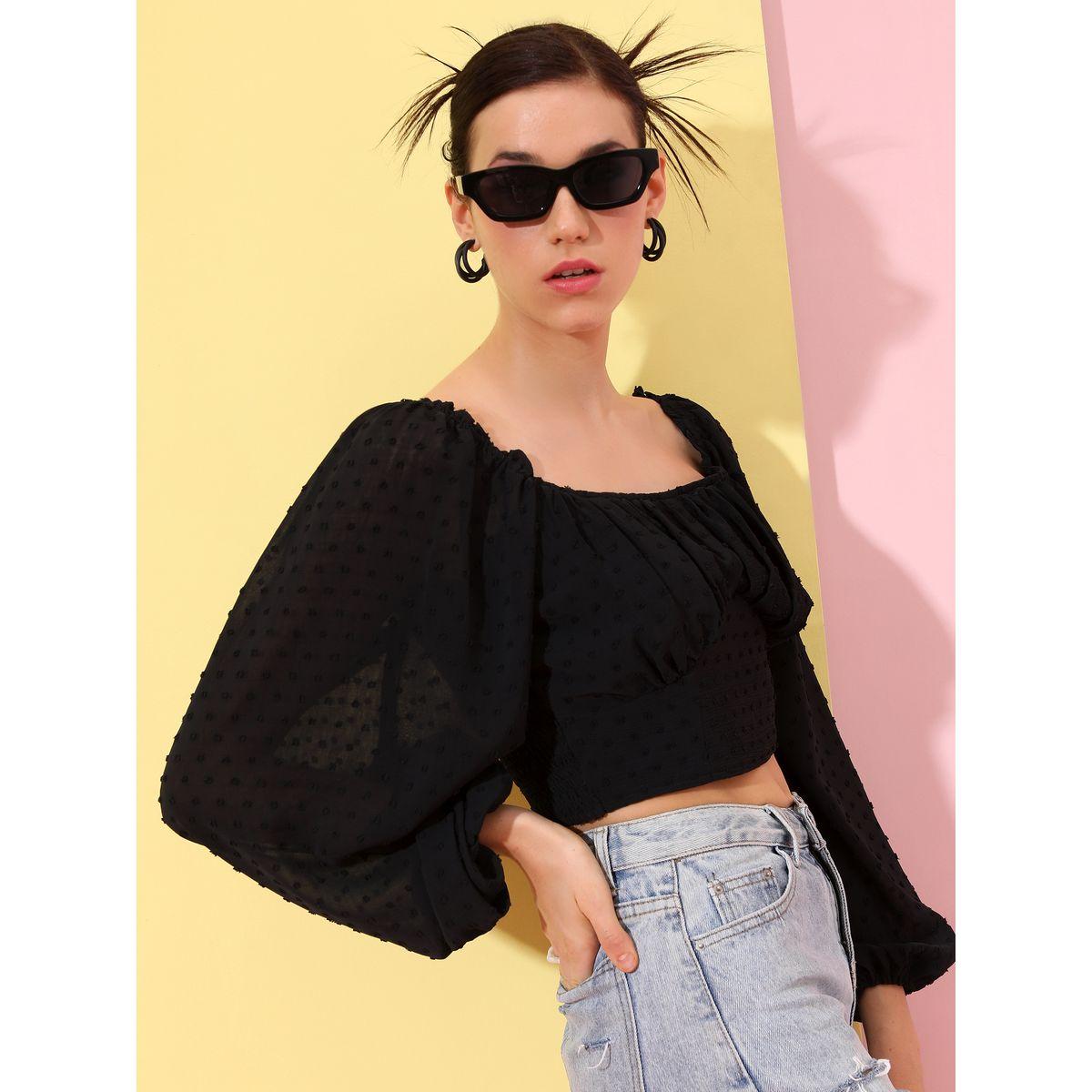 بلوزة قصيرة باكمام بيشوب طوكيو توكيز × ستايلي-women-clothing-shirtsandblouses-blouses-image-6