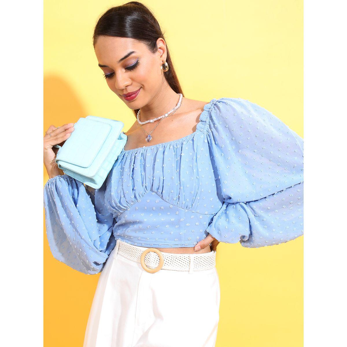 بلوزة قصيرة باكمام بيشوب طوكيو توكيز × ستايلي-women-clothing-shirtsandblouses-blouses-image-1