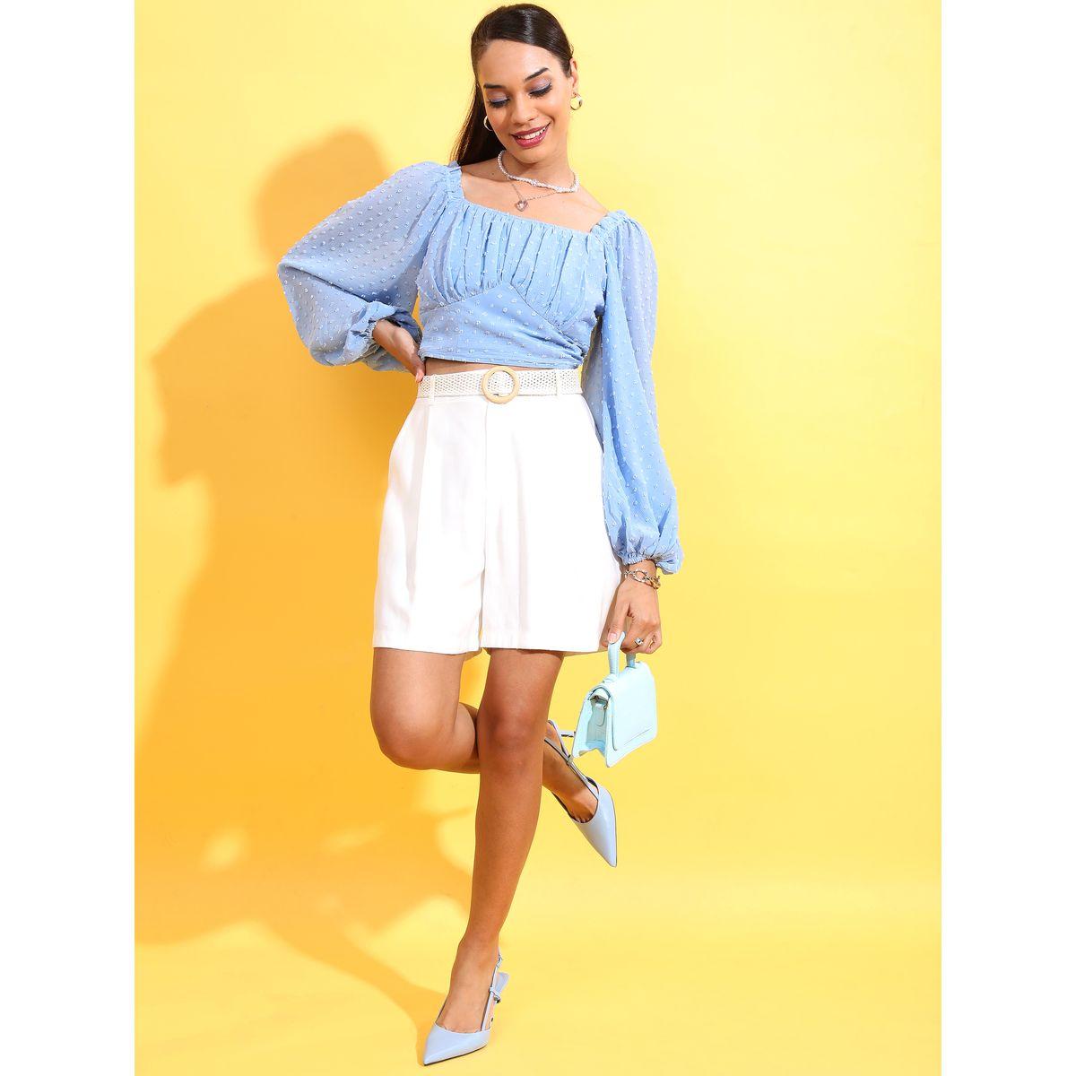 بلوزة قصيرة باكمام بيشوب طوكيو توكيز × ستايلي-women-clothing-shirtsandblouses-blouses-image-2