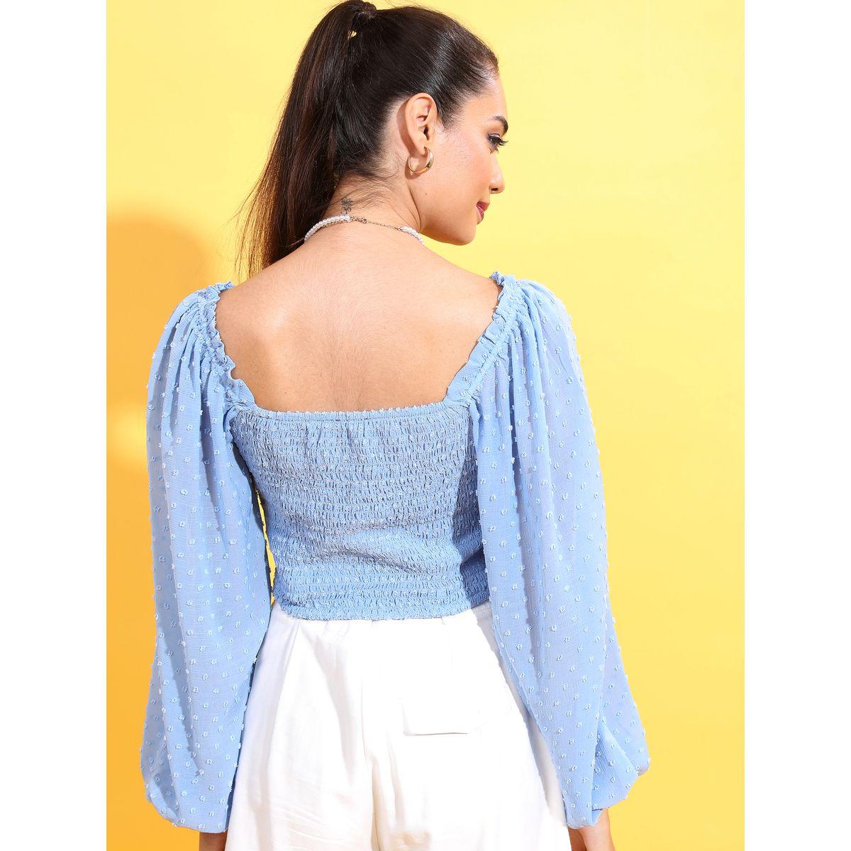 بلوزة قصيرة باكمام بيشوب طوكيو توكيز × ستايلي-women-clothing-shirtsandblouses-blouses-image-3
