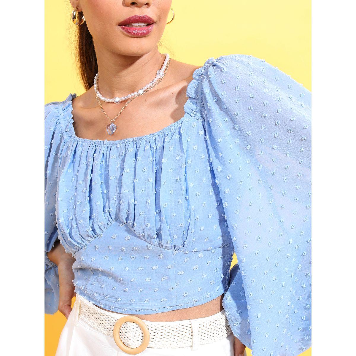 بلوزة قصيرة باكمام بيشوب طوكيو توكيز × ستايلي-women-clothing-shirtsandblouses-blouses-image-5