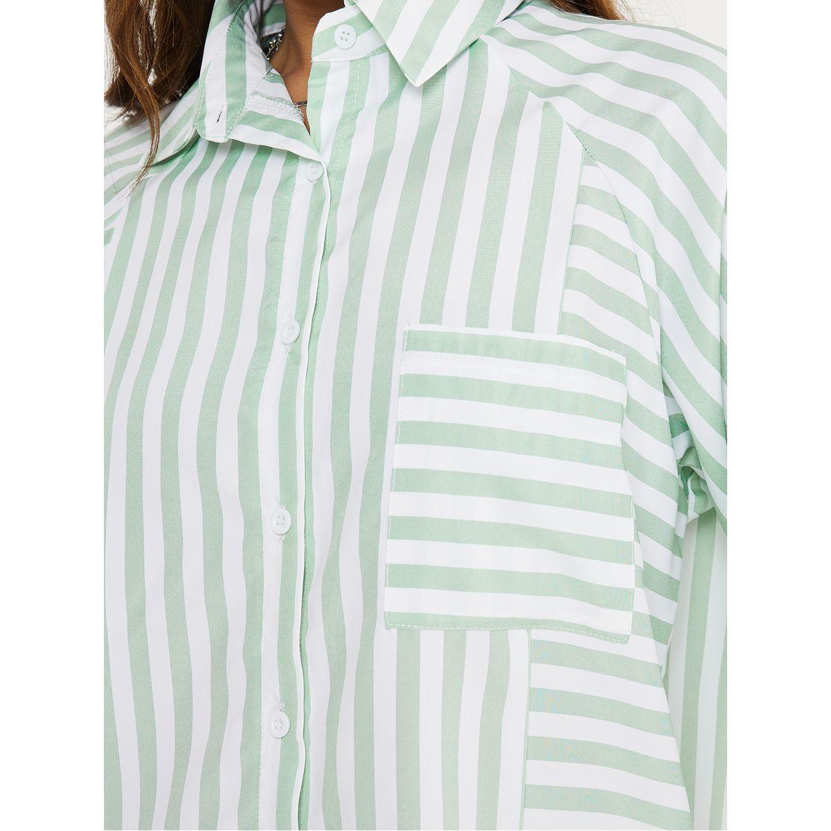 بلوزة طويلة مخططة مع جيب-women-clothing-shirtsandblouses-shirts-image-4