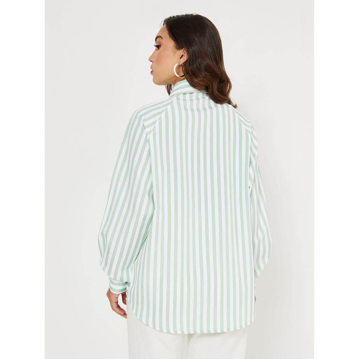 بلوزة طويلة مخططة مع جيب-women-clothing-shirtsandblouses-shirts-image-5