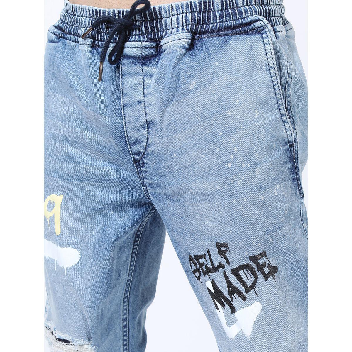 Ketch X Styli Distress Printed Stretchable Jeans with Drawstring Waistband-men-clothing-bottoms-jeans-image-4